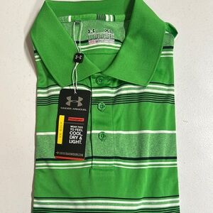 Under Armour Vibrant Green Polo with Stripes